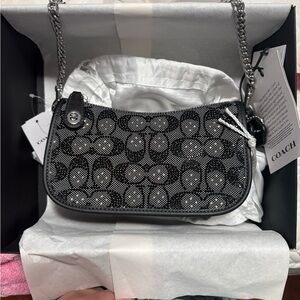 Coach Black Crystal Swinger 20 Bag